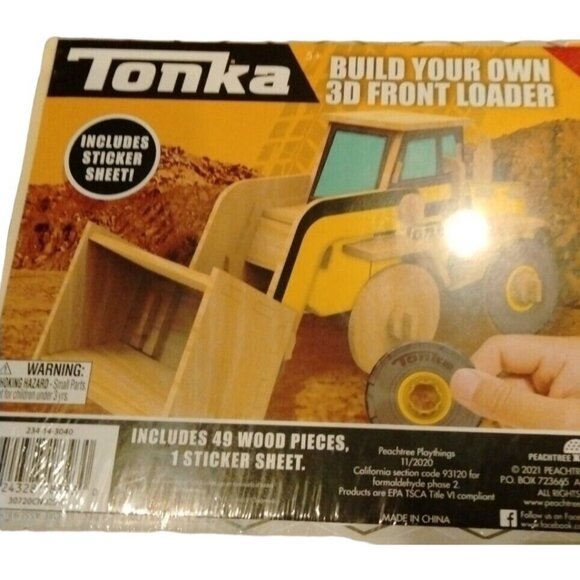 Tonka 3D Wood Model Kit Front Loader Construction Equipment Model Activity Gift - Picture 2 of 3